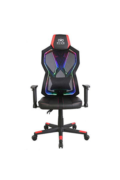 Adore Mobilya RYZE Breeze Oyuncu Koltuğu - RGB Siyah/Kırmızı 74x124-134x50 cm