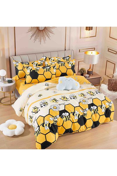 CHIRASO CHIRASO Linen, FINET 6 Pieces, Classic Sheet 234x240cm, Cheerful and Colorful Print