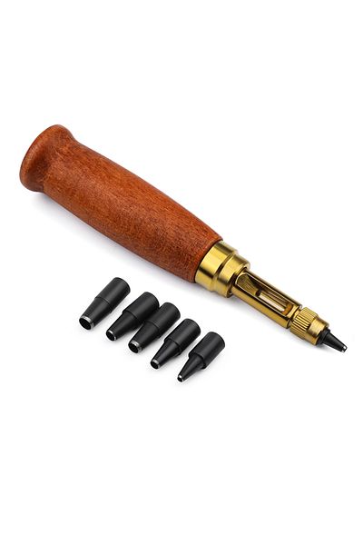 Choice type2 KRABALL 6 Tip Sizes Adjustable Japanese Screw Hole Punch Leather Paper Craft Belt Hole Puncher