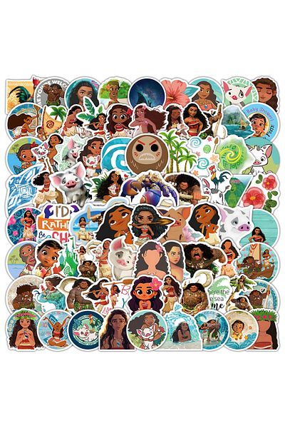 Miniso 100pcs 50/100pcs Disney Cartoon Movie Moana Stickers Cute Graffiti Diy Skateboard Phone Case Motorcy