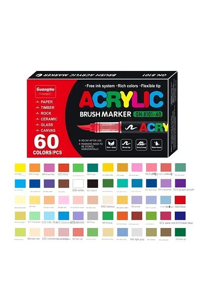 Choice 60 Color Markers 12/24/36/48/72/120 PCS GuangNa Acrylic Color Soft Head Markers Painted Graffiti Chr