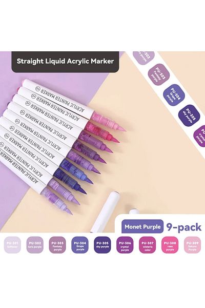 Choice SET H 9pcs/Box Mix Color Acrylic Markers Set Art Rock Painting Pens Kids Gift Graffiti For Stone Gla
