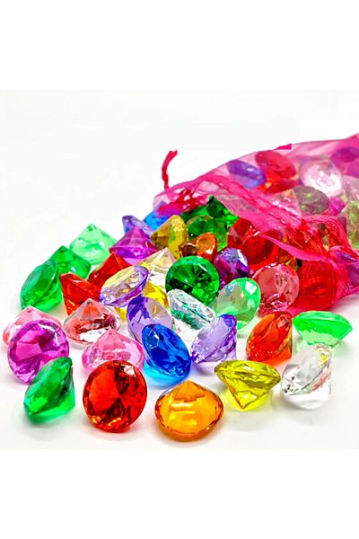 Choice 100PCS 160g DIY Pirate Treasure Gem Toys Fake Acrylic Sparkling Gem Diamond Toys Colorful Beach Gems