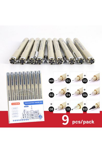 Choice 9Pcs-Set 6-12Pcs/Set Hook Needle Pen Hand-painted Fineliner Sketch Pen Student Study Office Supplies