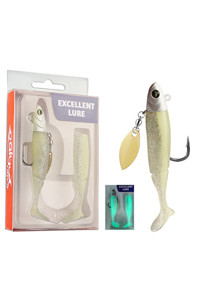 Choice مجموعة طُعم ناعم مضيء في الظلام على شكل حرف T بطول 9.5 سم و20 جم، طُعم...