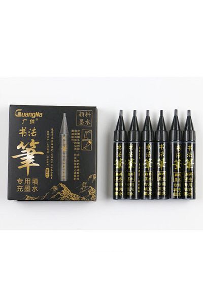 Choice 6 pcs Black ink sac 4Pcs/Set Calligraphy Pen Hand Lettering Art Pens Brush Ink Lettering Pens Marker