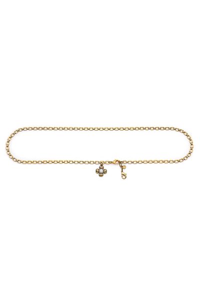 Mon Reve Golden Clover Clover Charm Gold Plated Chain Belt