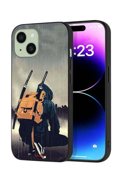 Tolwak غطاء حماية لجهاز آيفون 15 من آبل، رسمة سيف ساموراي رقمية