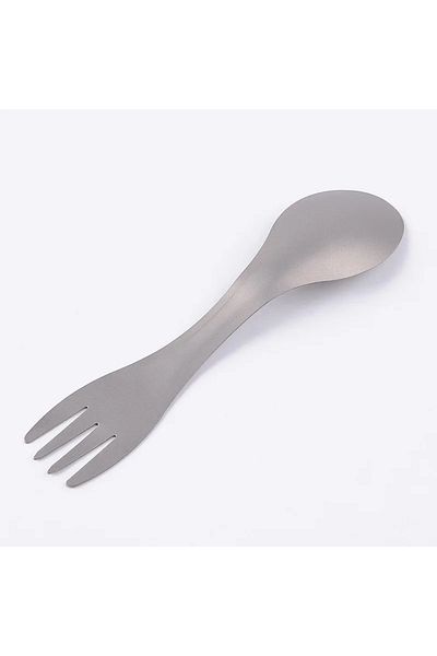 Choice Silver Ultra-light Titanium Spoon Super Hard 2 In 1 Fork Spoon Outdoor Camping Picnic Tableware EDC