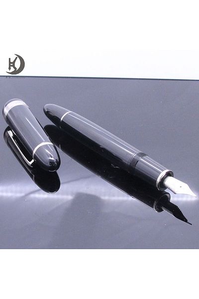 Choice F black with silver JD-149 Black Lacquer Fountain Pen With Gold Finish, Fine nib Exquisite Men's /Wo