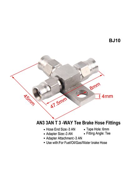 Choice BJ10 AN3 Motorcycle Motor Bike Hydraulic Brake Oil Hose Line Banjo Fitting m10x1 stainless Steel 10m