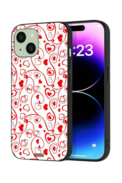 Tolwak غطاء حماية لجهاز Apple iPhone 15 بنقشة قلوب