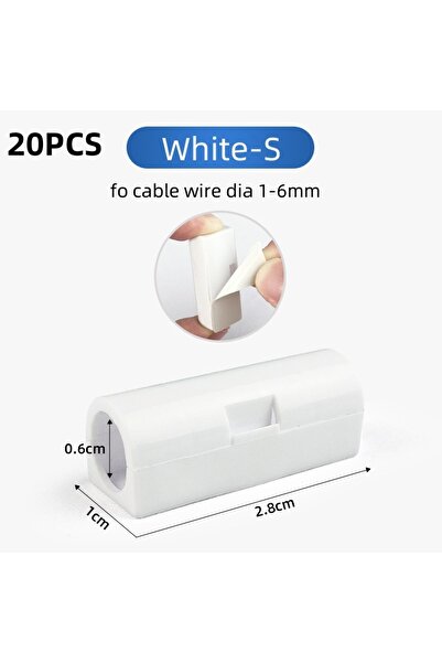 Choice5 20PCS White-S 5/20pcs Cable Organizer Clip Snap Drop Wire Holder Cord...