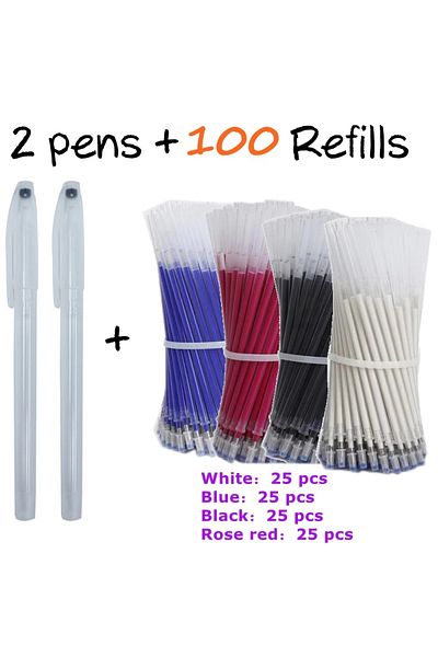 Choice 102Pcs Mixed set 102Pcs/Set High Temperature Disappearing Erasable Gel Pen Refill Textile Fabric Mar