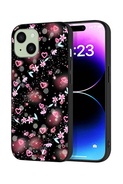 Tolwak غطاء حماية لجهاز آيفون 15 من آبل برسومات قلوب وأزهار صغيرة