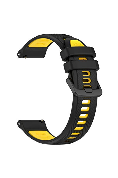 Choice 22mm Black Yellow Soort Strap Silicone Watch Band 22mm 20mm For TicWat...