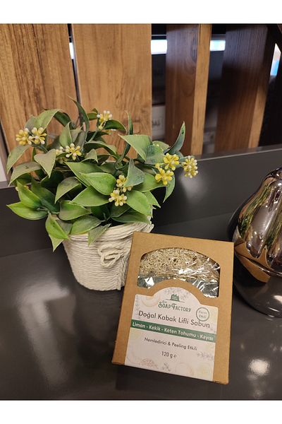 SS HOME CONCEPT Natural Pumpkin Fiber Lemon, Thyme, Flaxseed, Apricot Flavored Soap