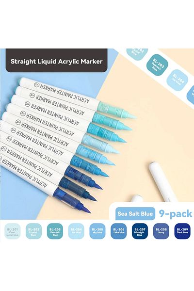 Choice SET G 9pcs/Box Mix Color Acrylic Markers Set Art Rock Painting Pens Kids Gift Graffiti For Stone Gla