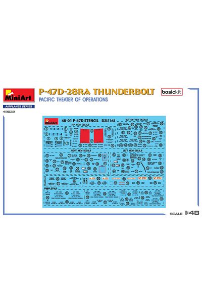 MiniArt 1:48 P-47D-28Re Thunderbolt Pacific Operations Scene. Basic Kit.