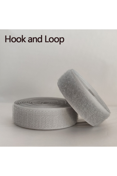 Choice10 شريط لاصق فيلكرو رمادي اللون، عرض 20 مم، طول 2 متر، 2 متر/زوج، بدون ...