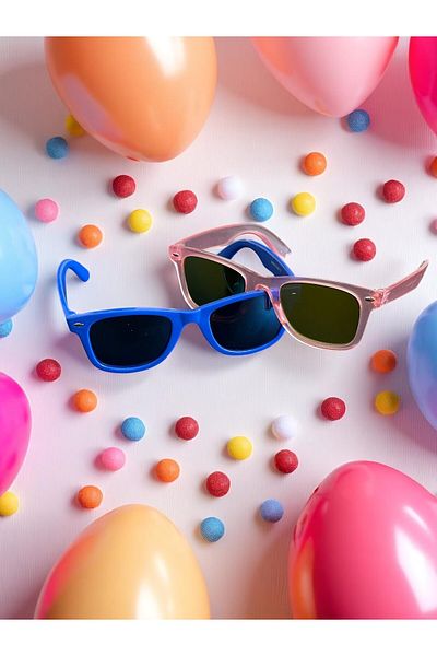 CHANCE GİFT 2 Pcs Girls-Boys Mirrored Sunglasses Brother Sunglasses Combination Uv400 Protected Rb Case