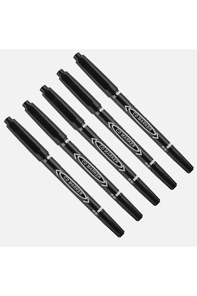 Choice Black-5Pcs 5/10 Pcs Twin Tip Permanent Marker Black/Blue/Red Oil Marker Pen Fine Nid Marker Ink Stat