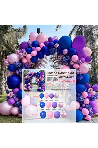 Choice Other 10PDX-186A Purple,Marca Pink,Deep Blue,Balloon Arch Kit, Party,Wedding,Singles' Party,Hallowee