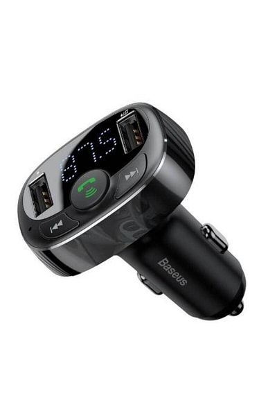 Baseus FM Modulator Baseus CCTM-01, 2 x USB, 3.4A, SD card slot, bluetooth (Black)