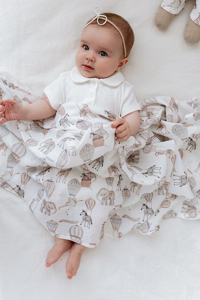 Tuğba Kuğu Muslin Cover - Pureline Series - Dreamland Safari