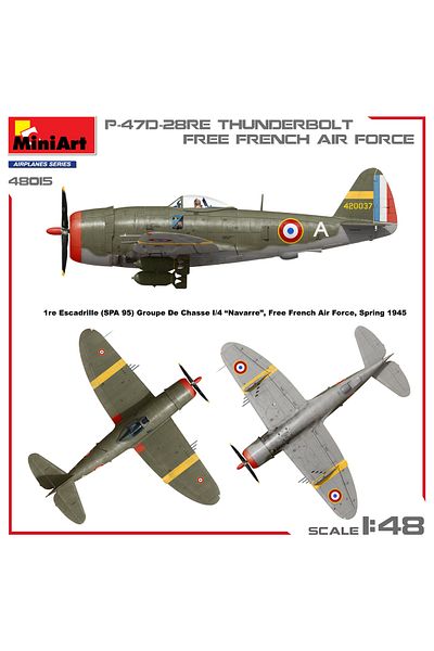 MiniArt 1:48 P-47D-28Re Thunderbolt Free French Air Force. Basic Kit.
