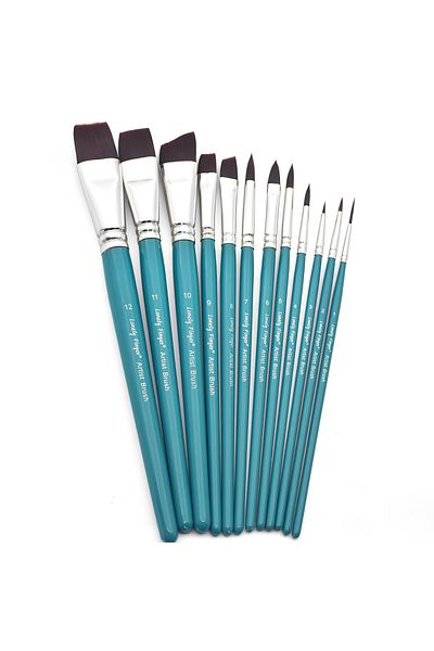 Choice 12pcs Brush 12pcs Professional Face Painting Brush Set, with Premium Nylon Bristles for Stage Makeup