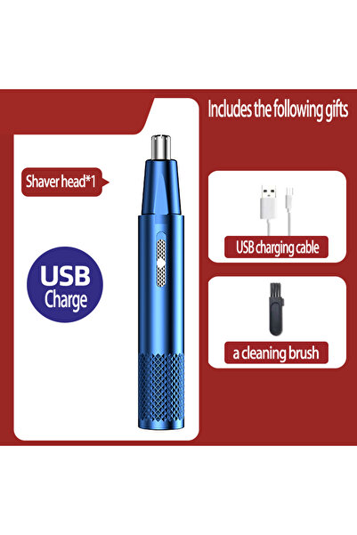 Choice ماكينة حلاقة شعر الأنف الزرقاء الجديدة عالية الجودة، مزودة بشاحن USB، ...