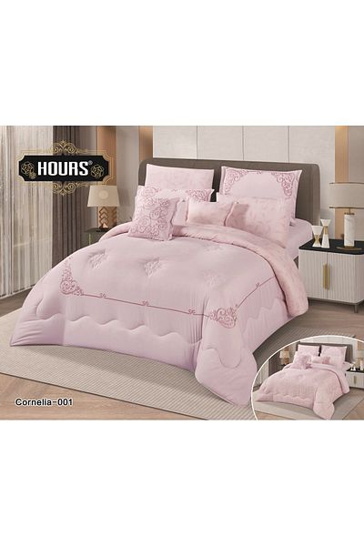 HOURS Double-sided embroidered microfiber bedspread - 8 pieces