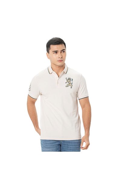 Giordano قميص بولو بطبعة الأسد للرجال