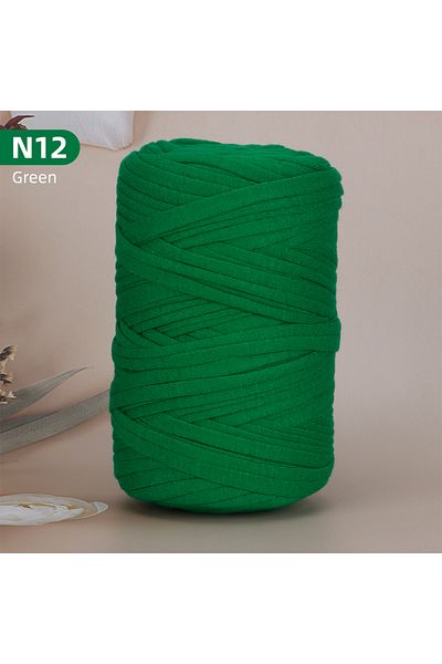Choice N12-Green 1Pcs Polyester T-Shirt Yarn For DIY Crafting Crochet And Knitting - Bags, Cushions, Dolls,
