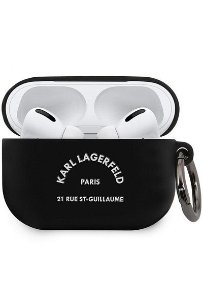 Karl Lagerfeld Husa de protectie Karl Lagerfeld Rue St Guillaume pentru Apple AirPods Pro, Negru