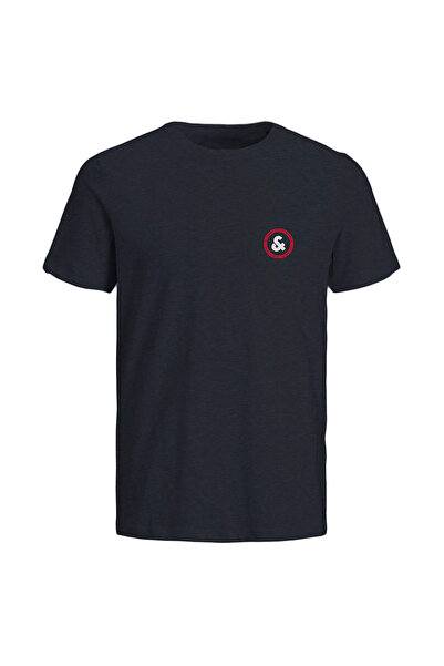 Jack & Jones Jack&Jones Rubel Ire Smu Small Print Erkek Siyah Yuvarlak Yaka Tişört