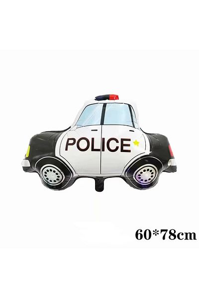 Choice Other AS PICTURE Police car 3D Stereo Cartoon Assembled Car Aluminum Film Hot Wheels Party Balloon B