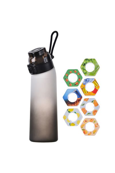 Choice Black 7 FlavourPods 650ML Scent Flavored Water Bottle Drinking Bottle with 7 Fragrance Pods Air Wate