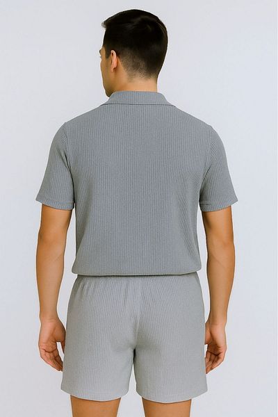 Trendy Merry Store Lyc Ottoman Lycra Fabric Summer Men's T-Shirt-Shorts Set