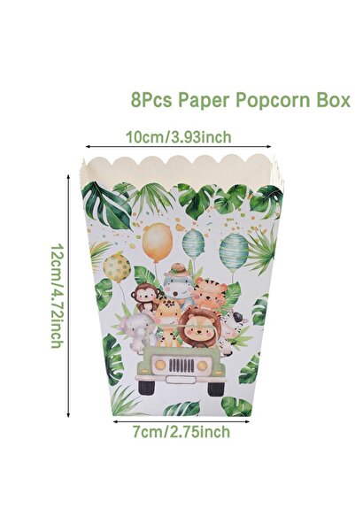 Choice علبة فشار، أدوات مائدة للحفلات للاستخدام مرة واحدة، مزينة برسومات حيوا...