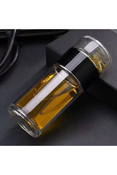 Choice 420ML black 420ML Tea Water Bottle High Borosilicate Glass Double Layer Tea Water Cup Infuser Tumble