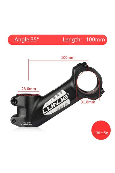 Choice 35Degree-100mm Ultralight Bike Stem 17 Degree Aluminium Alloy MTB Road Bicycle Stem 31.8mm 60/70/80/