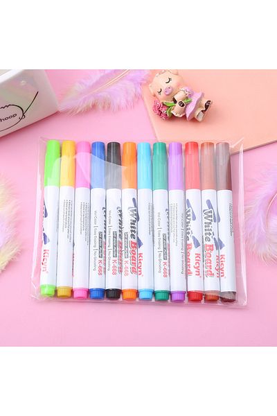 Choice 12pcs 8/12 Colors Magical Water Floating Pen Painting Colorful Mark Pen Markers Floating Ink Pen Doo