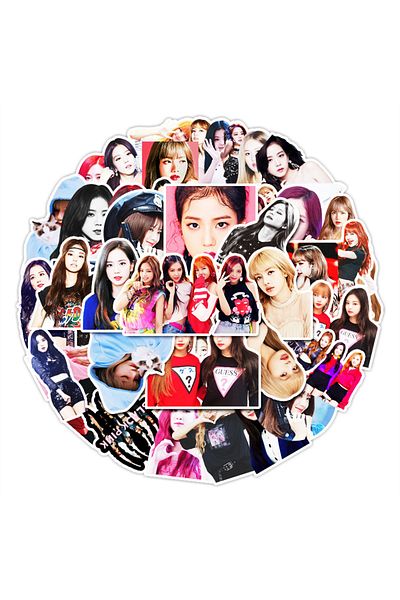 Choice A122740-50PCS 50PCS New Black Pink Pop Korean Girl Group Sticker For Luggage Laptop iPad Skateboard