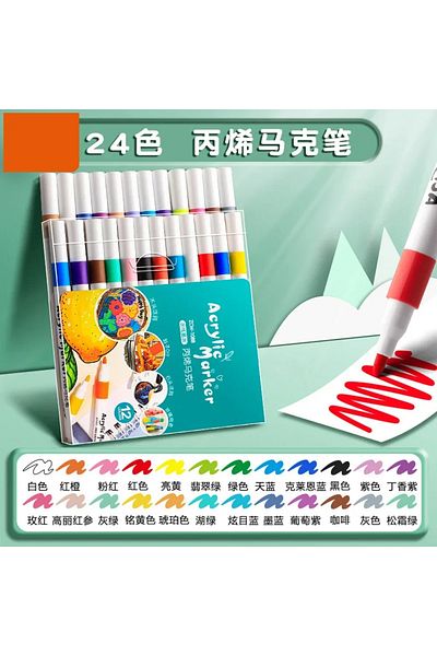 Choice 24 colors 12-60 Colors Acrylic Markers Pen Set Paint Art Marker Soft Tip Pen for Children Stone Pain