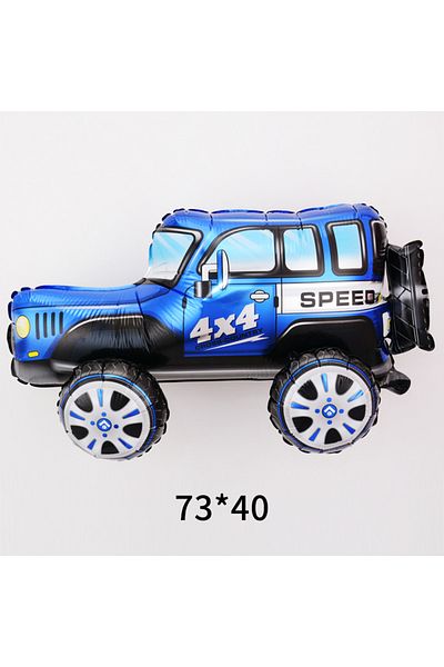Choice Other AS PICTURE 3D Jep car blue 3D Stereo Cartoon Assembled Car Aluminum Film Hot Wheels Party Ball