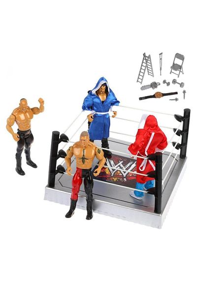 BabyCara WWE 4-Piece Action Figures Random Wrestlers Characters Ultimate Warrior Set A Ring With Equipments