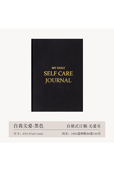 Choice Q black A5 Self-care Journal Weekly Monthly Daily Planner Diary Notebo...