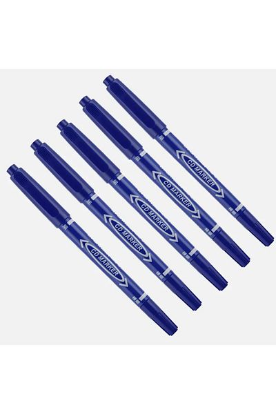 Choice Blue-5Pcs 5/10 Pcs Twin Tip Permanent Marker Black/Blue/Red Oil Marker Pen Fine Nid Marker Ink Stati